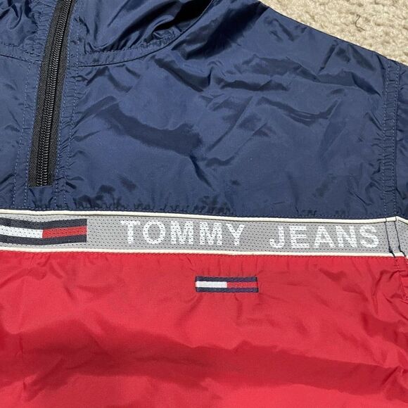 Mens Vintage Tommy Hilfiger Tommy Jeans Yellow Pullover Rain Windbreaker Size XL - Picture 5 of 10